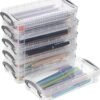 BTSKY Large Capacity Pencil Box (6 Pack Clear)