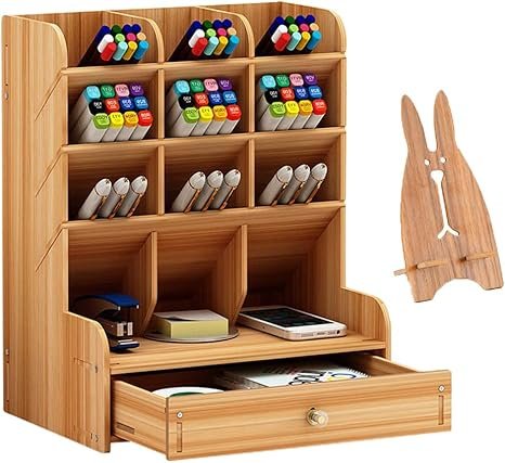 Marbrasse  Multi-Functional DIY Pen Holder (B11-Cherry Color)