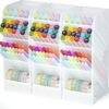 Asten Large Capacity Pen Storage Organizer with 5 Compartment (Clear, 3 Pack)
