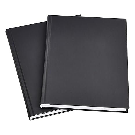 1 Professional Journal, 10.5X7.5 inches, Black, 2-Pack