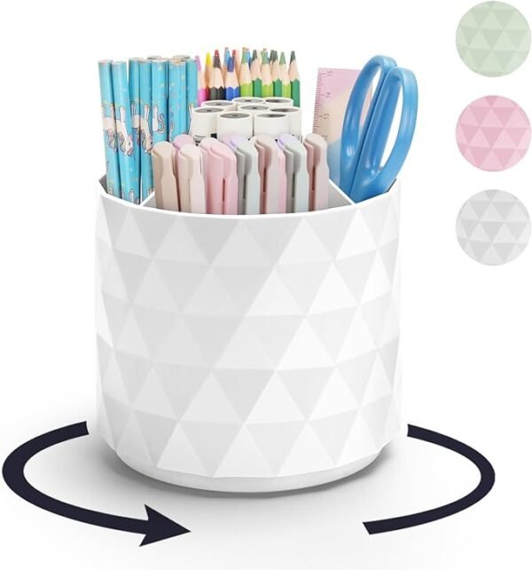 Minimaliving 360°Rotating Office Desk Accessories (White)
