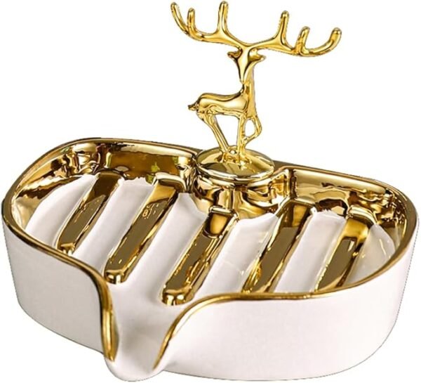 Virvia Soap Dish, Virvia Luxurious Ceramic Soap Dish Self Draining Soap Holder Tray