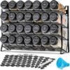 AOZITA Spice Rack Organizer for Cabinet, Spice Organizer with 28 Empty Spice Jars