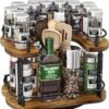 Lazy Susan Organizer Spice Rack Height Adjustable Rotating Lazy Turntable Spice Organization for Cabinet