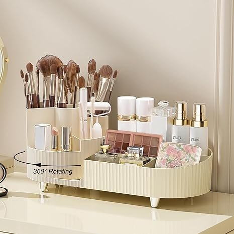 Makeup Organizer Countertop Rotating Makeup Organizer for Vanity Large Capacity Cosmetic Display