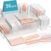Vtopmart 36 PCS Clear Plastic Drawer Organizers Set, 7-Size Bathroom and Vanity Drawer Organizer