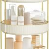 SONGMICS Makeup Organizer, 3-Tier Round Rotating Skincare Organizer Countertop