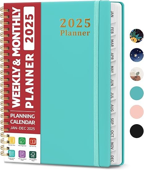 2025 Planner - Weekly and Monthly Planner Spiral Bound, January 2025