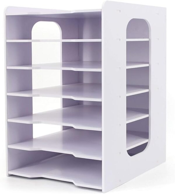 SONGWAY Multifunctional 7 Tier Vertical File Holder, White
