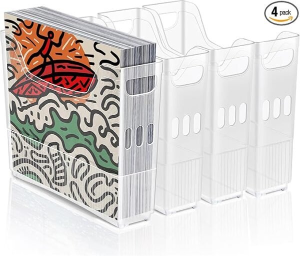 dndsim 4PCS 12x12 Scrapbook Paper Storage With Wheel