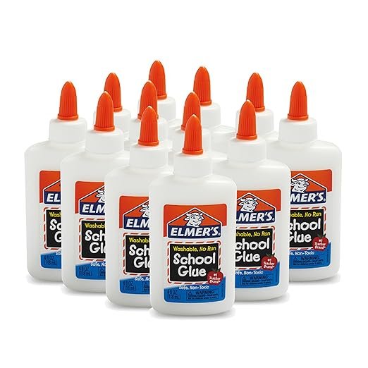 Elmers Liquid School Glue Washable, 4 Ounces Each, 12 Count