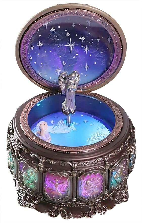 DELIWAY Vintage Music Box Constellation Style Plays Always with Me Tune