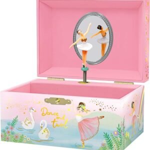 Giggle & Honey  Musical Ballerina Jewelry Box for Girls - Kids Music Box with Spinning Ballerina
