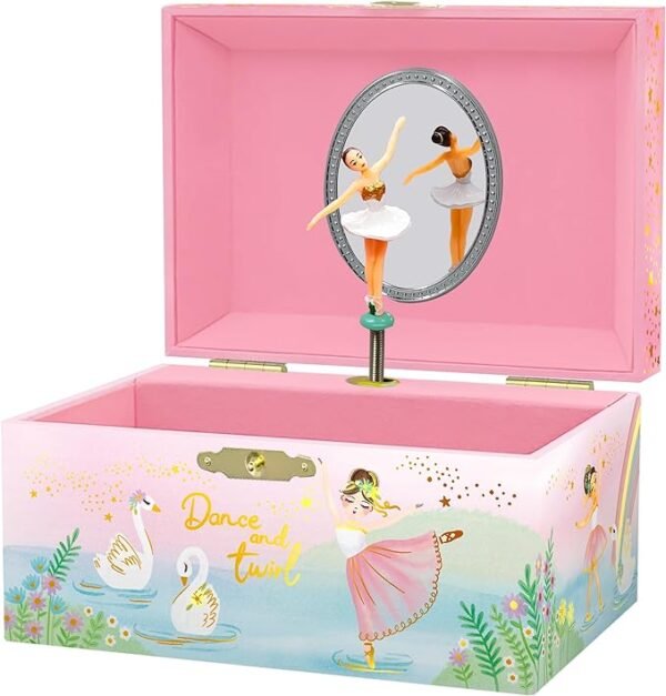 Giggle & Honey  Musical Ballerina Jewelry Box for Girls - Kids Music Box with Spinning Ballerina