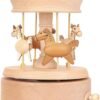 Nbcymg Carousel Music Box, Wooden Horse Music Box for Girl Women