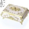 ELLDOO Vintage Music Box, Beige Metal Musical Jewelry Box Keepsake Box