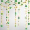 Green Garland Shamrock Clover Gold Circle Dots Streamers Glitter St Patricks Day