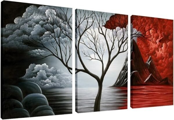 1 The Cloud Tree 3 Panels Modern Canvas Wall Art Prints Artwork