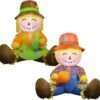 3.3FT Fall Inflatable Decoration, Set of 2 Air Blown Scarecrow Couples