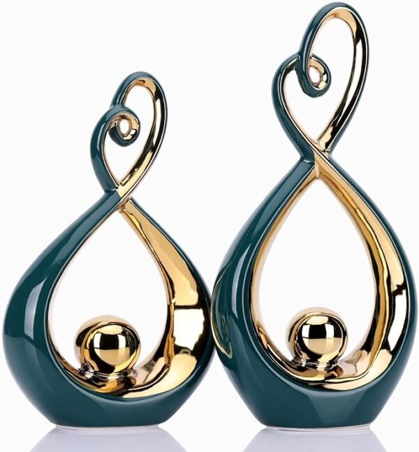 Modern Art Home Decor Statues, Unique Ceramic Abstract 2 Piece