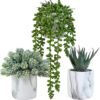 Set of 3 Small Artificial Succulent Potted Plants