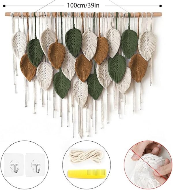 2 Large Macrame Wall Hanging Boho Woven Tapestry, Chic Home
