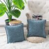 Throw Pillow Cases Pack of 2 Cotton Thread Stitching Edges