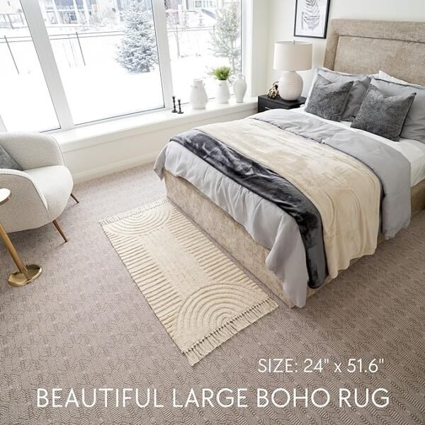 Beautiful Boho Rug with Tassels for Your Bedroom or Bathroom