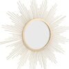 Round 23" Antique Gold Metal Starburst Hanging Wall Mirror