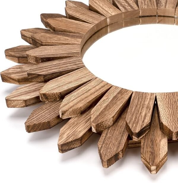 Wall Mirror Decorative 12 inch Rustic Wood Mirror