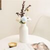 White Ceramic Vase Set of 3 - Minimalist Modern Home Decor