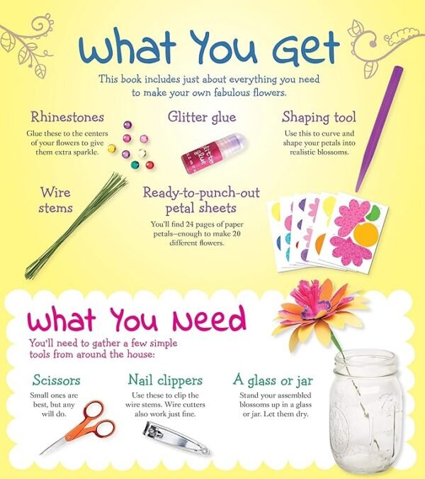 Crochet Kit for Beginners - 8 Flower Bookmarks Crocheting Kit