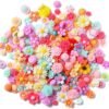 100PCS Flatback Resin Flower Charms Mini