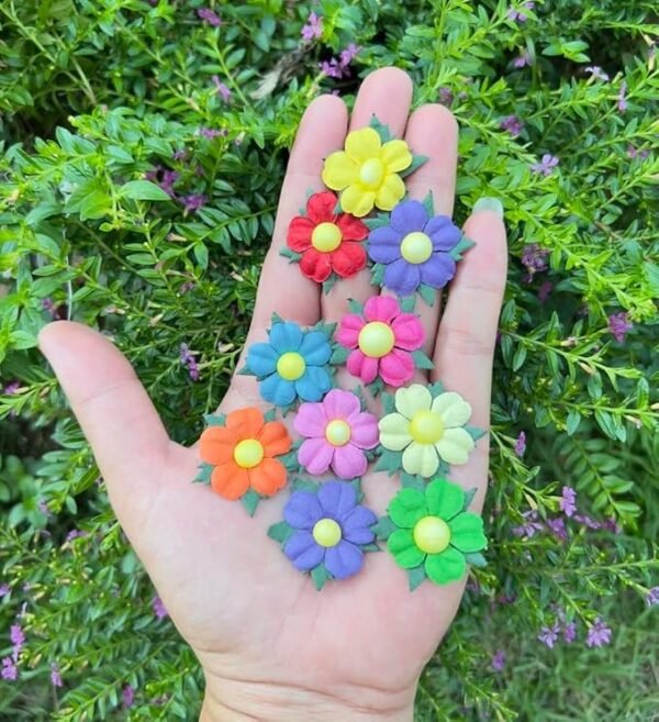 Handmade 100 Pcs Lovely Mulberry Paper Flowers 30x30mm