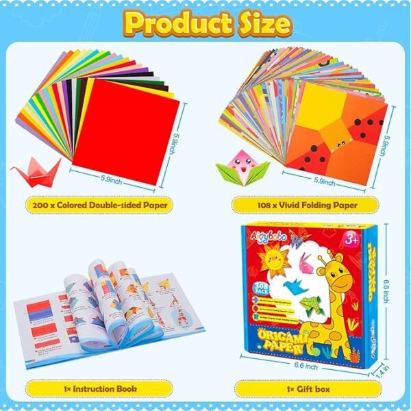 Aigybobo Origami Paper Set, 308PCS
