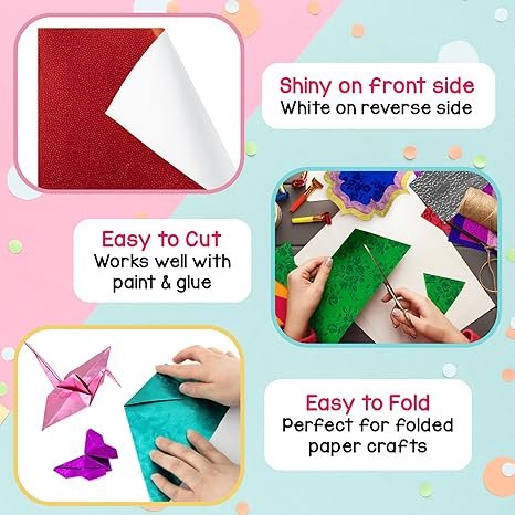 Hygloss Products Embossed Metallic Foil Paper 8.5x10-Inch, 30Pack