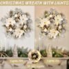 Artflower 18" Christmas Door Wreath with Magnolia Flowers Champagne Gold