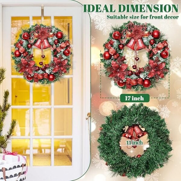 Yastouay 17" Christmas Wreaths for Front Door