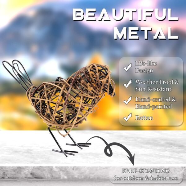 ZZZ TYLOO 3 Handmade Bird Statue Home Decor Metal Bird Figurine