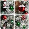 ROSELEAFGreen Red White Christmas Ball Ornaments Set of 60 Pack