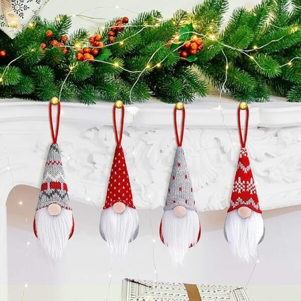 D-FantiX Gnome Christmas Ornaments Set of 4