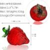 KRISININE Glass Red Strawberry Figurine Crystal Fruit Collectibles Art Glass
