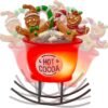 NEROSUN Christmas Gingerbread Man in Lighted Rocking Hot Cocoa Cup