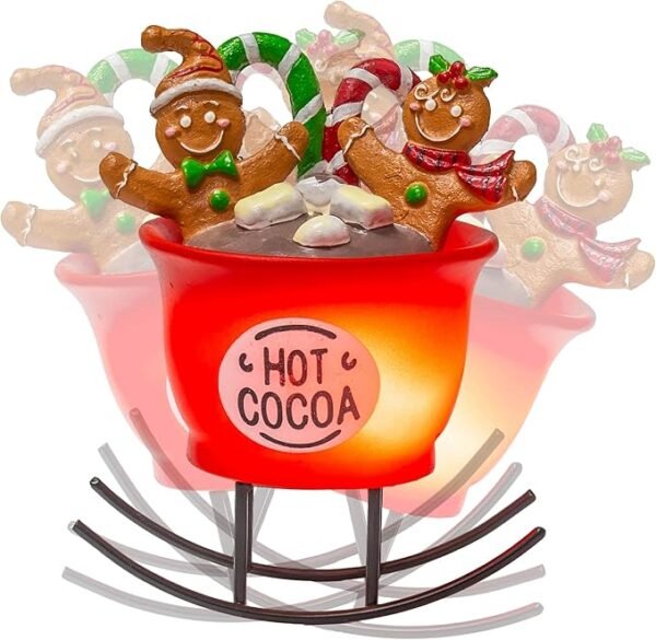 NEROSUN Christmas Gingerbread Man in Lighted Rocking Hot Cocoa Cup