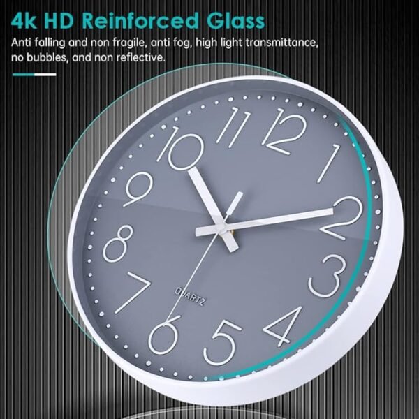 jomparis Wall Clock 12 Inch Non-Ticking Silent Battery Operated