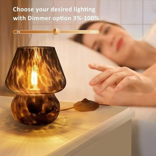 2 Mushroom Lamp Small Vintage Table Lamp for Bedroom Nightstand