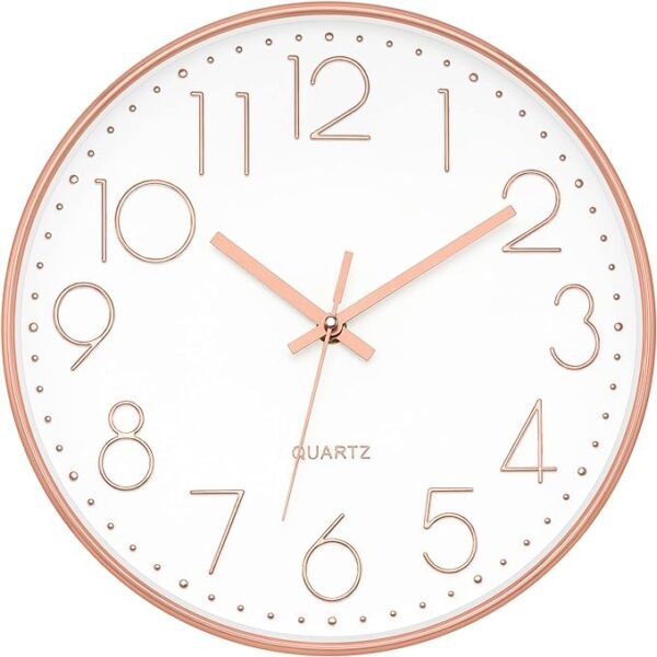Foxtop Modern Wall Clock 12 Inch Non-Ticking Silent Battery