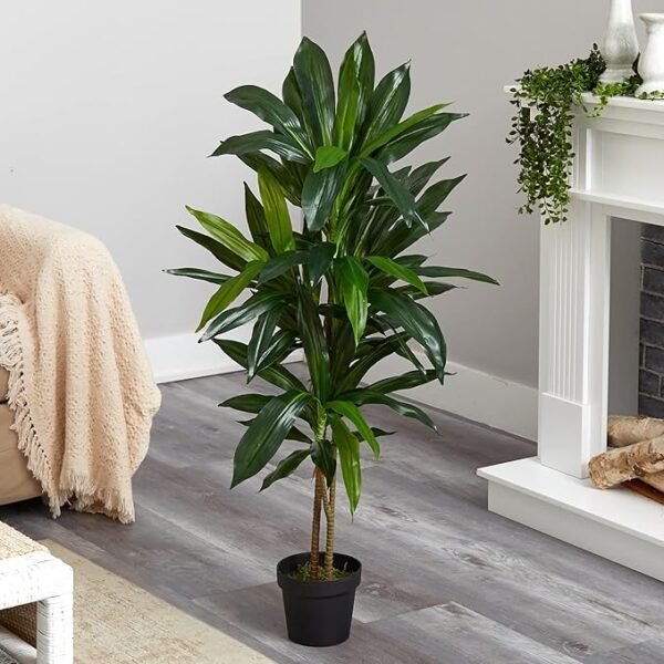 2 Real Touch Leaves Artificial Dracaena Plant, 4ft