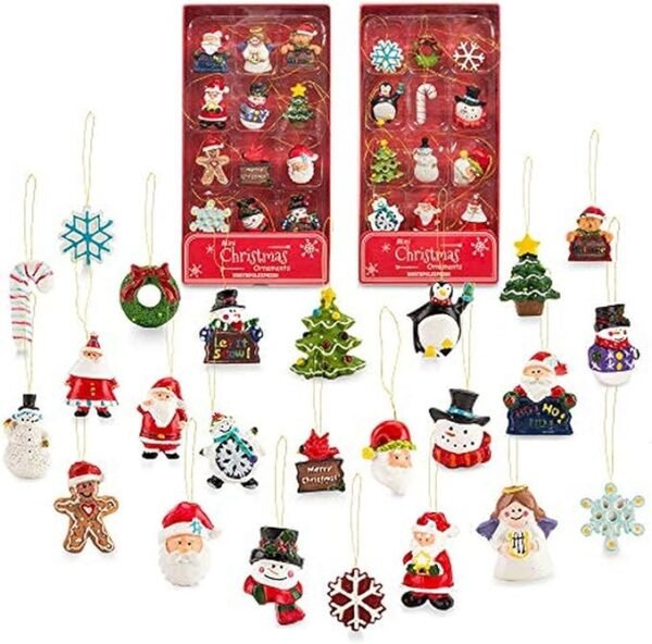 Kurt Adler Petite Treasures 12-Piece Miniature Ornaments Set, 2 Pack