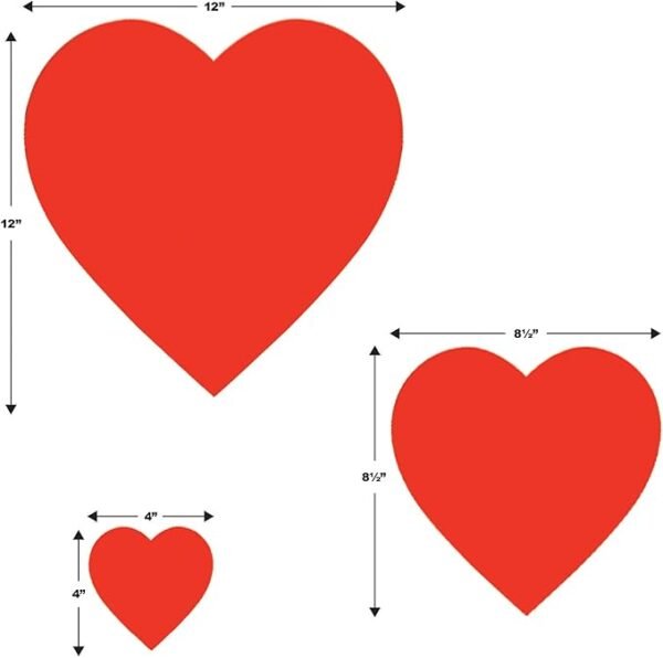 Beistle Store Cardstock Paper Heart Cut Outs ,20, 4", 8.5", 12in